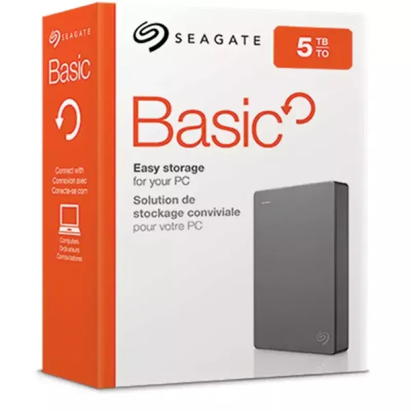 Seagate Basic väline kõvaketas 5 TB 2,5 tolli USB 3.2 Gen 1 (3.1 Gen 1) Hõbedane