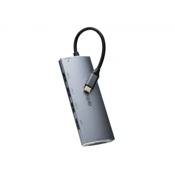 Equip USB-C 7 in 1 multifunktsionaalne adapter, USB 3.2 Gen 1 (3.1 Gen 1) Type-C, 100 W, hõbedane, MicroSD (TransFlash), MicroSDHC, SD, SDHC, 4K Ultra HD, 30 Hz