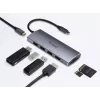 Equip USB-C 7 in 1 multifunktsionaalne adapter, USB 3.2 Gen 1 (3.1 Gen 1) Type-C, 100 W, hõbedane, MicroSD (TransFlash), MicroSDHC, SD, SDHC, 4K Ultra HD, 30 Hz
