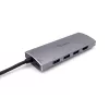 Equip USB-C 7 in 1 multifunktsionaalne adapter, USB 3.2 Gen 1 (3.1 Gen 1) Type-C, 100 W, hõbedane, MicroSD (TransFlash), MicroSDHC, SD, SDHC, 4K Ultra HD, 30 Hz