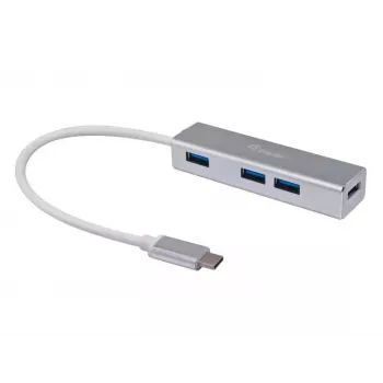 Equip USB-C kuni 4-pordiline USB 3.0 jaotur, USB 3.2 Gen 1 (3.1 Gen 1) Type-C, USB 3.2 Gen 1 (3.1 Gen 1) Type-A, 5000 Mbit/s, Hõbedane, Alumiinium, Windows 10, Windows 7, Windows 8