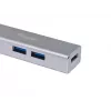 Equip USB-C kuni 4-pordiline USB 3.0 jaotur, USB 3.2 Gen 1 (3.1 Gen 1) Type-C, USB 3.2 Gen 1 (3.1 Gen 1) Type-A, 5000 Mbit/s, Hõbedane, Alumiinium, Windows 10, Windows 7, Windows 8