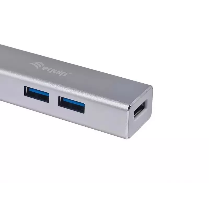 Equip USB-C kuni 4-pordiline USB 3.0 jaotur, USB 3.2 Gen 1 (3.1 Gen 1) Type-C, USB 3.2 Gen 1 (3.1 Gen 1) Type-A, 5000 Mbit/s, Hõbedane, Alumiinium, Windows 10, Windows 7, Windows 8
