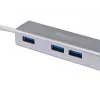 Equip USB-C kuni 4-pordiline USB 3.0 jaotur, USB 3.2 Gen 1 (3.1 Gen 1) Type-C, USB 3.2 Gen 1 (3.1 Gen 1) Type-A, 5000 Mbit/s, Hõbedane, Alumiinium, Windows 10, Windows 7, Windows 8