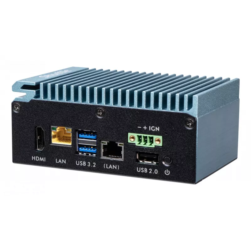 Shuttle Edge PC SPCEL02 , Intel Celeron J6412, 1x HDMI, 2x 2.5G LAN, 1x COM, DIO (4x sisend, 4x väljund), 3x USB, 2x M.2, 12-24V, 24/7 pidev töö, ventilaatorita, sisaldab VESA ja DIN-liistu kinnitust