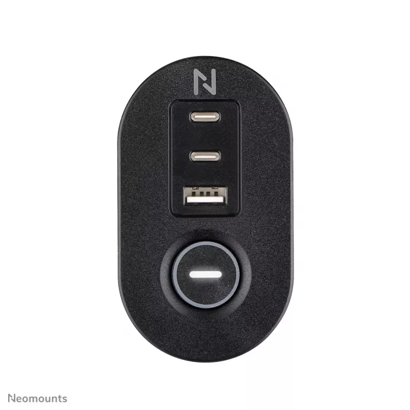 Neomounts DS22-840BL6 lauapesa koos kinnitusklambri ja USB-C ning USB-A portidega - kiirlaadimine