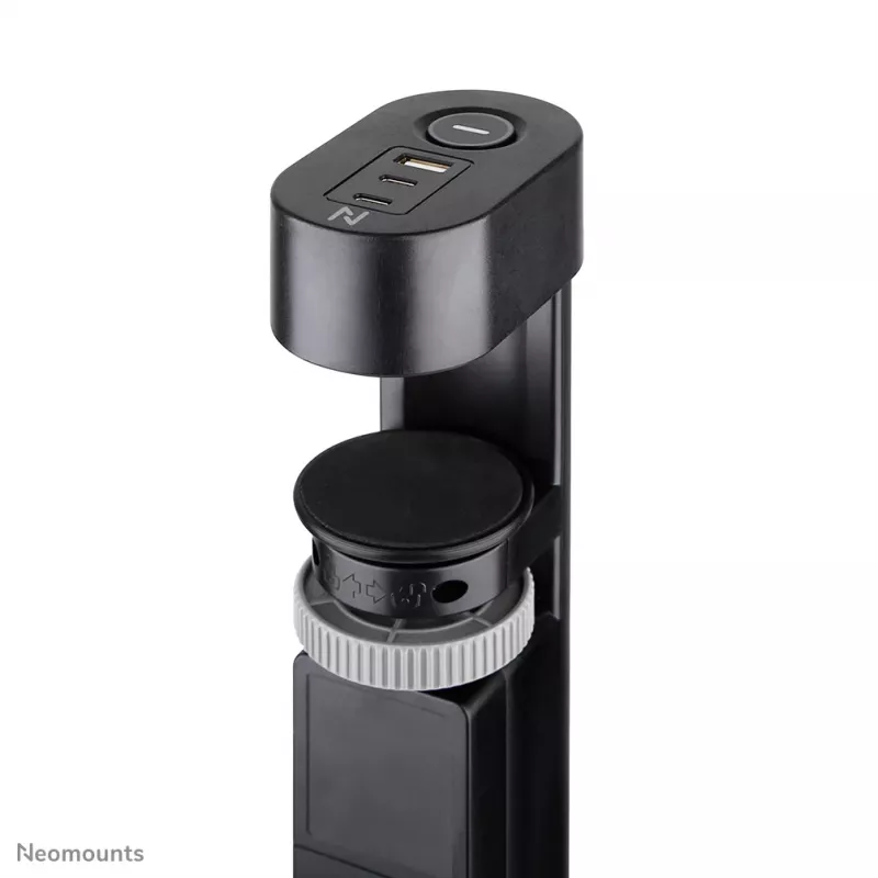 Neomounts DS22-840BL6 lauapesa koos kinnitusklambri ja USB-C ning USB-A portidega - kiirlaadimine