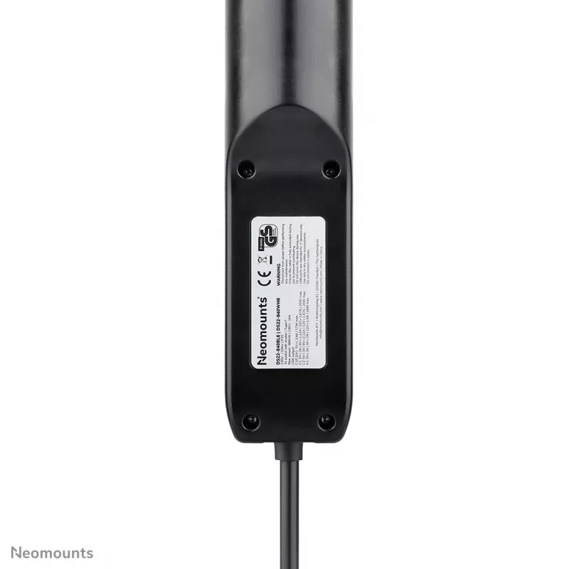 Neomounts DS22-840BL6 lauapesa koos kinnitusklambri ja USB-C ning USB-A portidega - kiirlaadimine