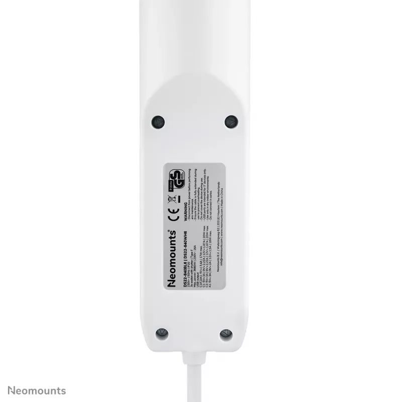 Neomounts DS22-840WH6 lauapesa koos klambriga ning USB-C ja USB-A portidega – kiirlaadimine
