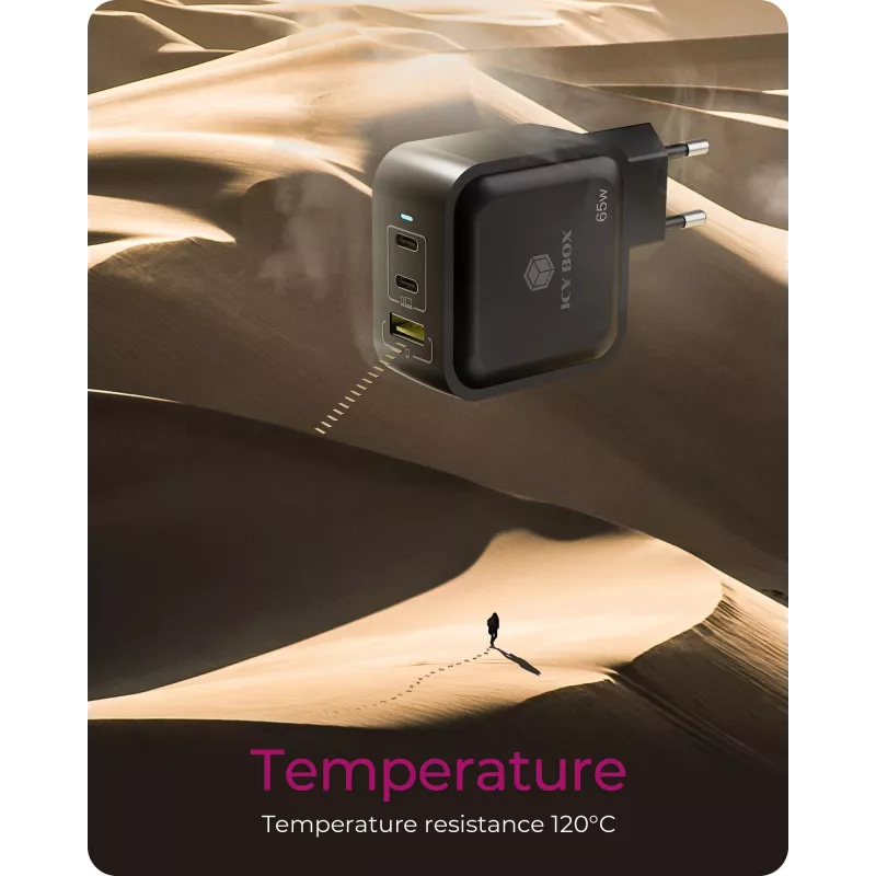 Laadija Indoor ICY BOX IB-PS1030-PD Universal Must Kiirlaadimine