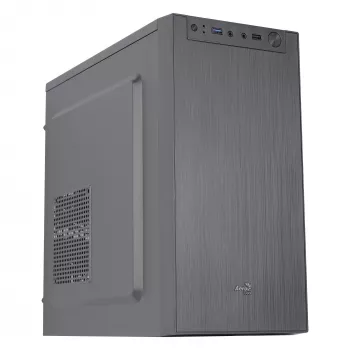 Aerocool CS108BKV1 kompaktne Micro ATX arvutikorpus alumiiniumist harjatud 80mm ventilaatoriga must