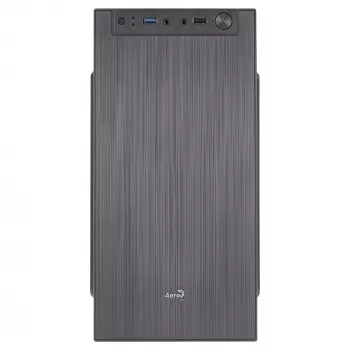 Aerocool CS108BKV1 kompaktne Micro ATX arvutikorpus alumiiniumist harjatud 80mm ventilaatoriga must