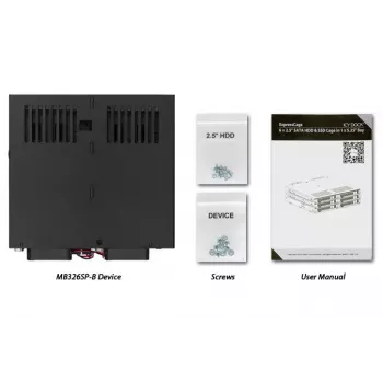 Kettamassiiv Icy Dock MB326SP-B 0 TB Rack 1U Must