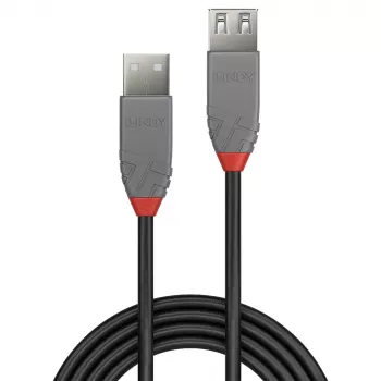 Lindy 0,2 m USB 2.0 A-tüüpi pikenduskaabel, Anthra Line