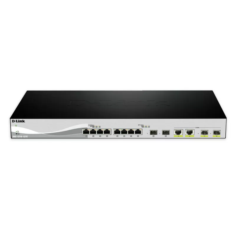 D-Link DXS-1210-12SC/E võrgulüliti, hallatav L2, 10G Ethernet (100/1000/10000), 1U, must, hõbedane