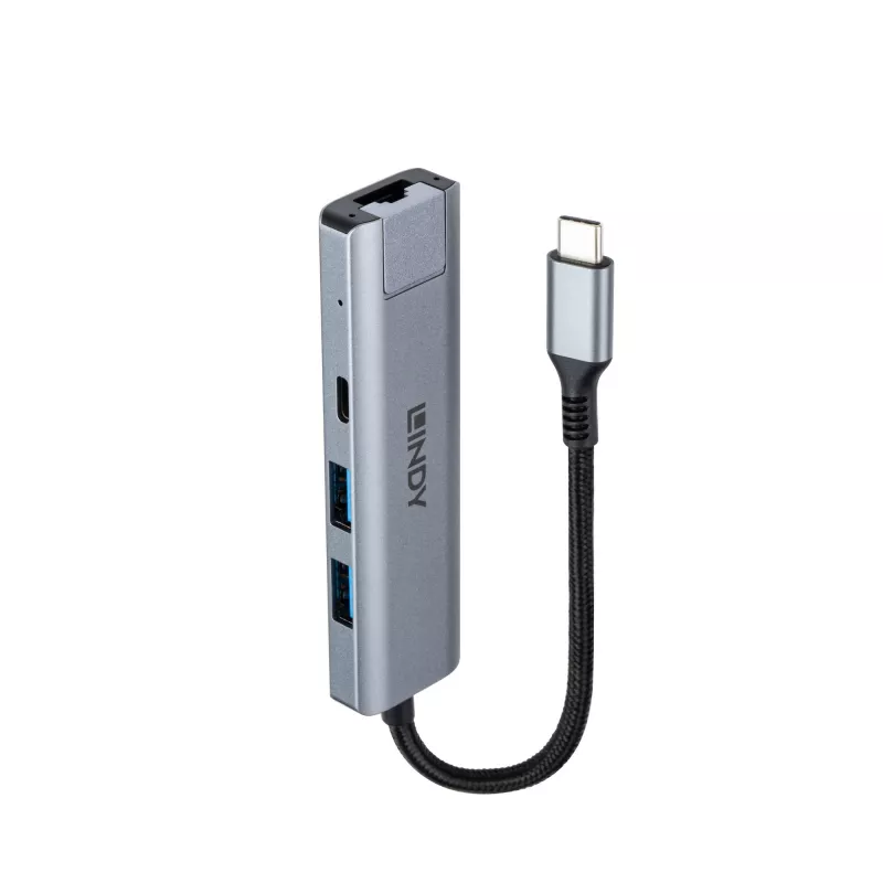 Lindy USB 3.2 Gen 2 Type C jaotur ja Gigabit Ethernet