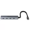 Lindy 4-pordiline USB 3.2 Gen 2 USB-C jaotur, USB 3.2 Gen 2 (3.1 Gen 2) USB-C, USB 3.2 Gen 2 (3.1 Gen 2) USB-C, 10000 Mbit/s, Hall, Alumiinium, Plast, Ümarkaabel