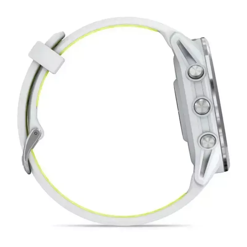 Nutikell IFIT ICON Forerunner 970 — 1,4 tolli (3,56 cm) AMOLED 454×454, GPS, Wi‑Fi, titaanist korpus, silikoonist rihm (valge/kollane), 56 g