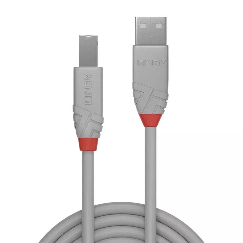 Lindy 1m USB 2.0 tüüp A–B kaabel, Anthra Line, hall