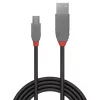 Lindy 0.2m USB 2.0 Type A to Mini-B kaabel, Anthra Line