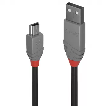 Lindy 0.5m USB 2.0 Type A to Mini-B kaabel, Anthra Line