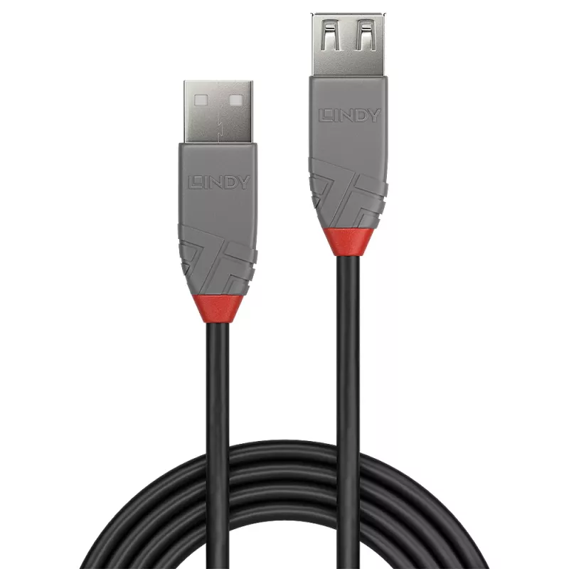 Lindy 1m USB 2.0 A-tüüpi pikenduskaabel, Anthra Line