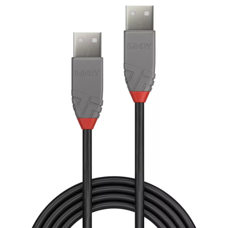 Lindy 1m USB 2.0 Type A to A kaabel, Anthra Line