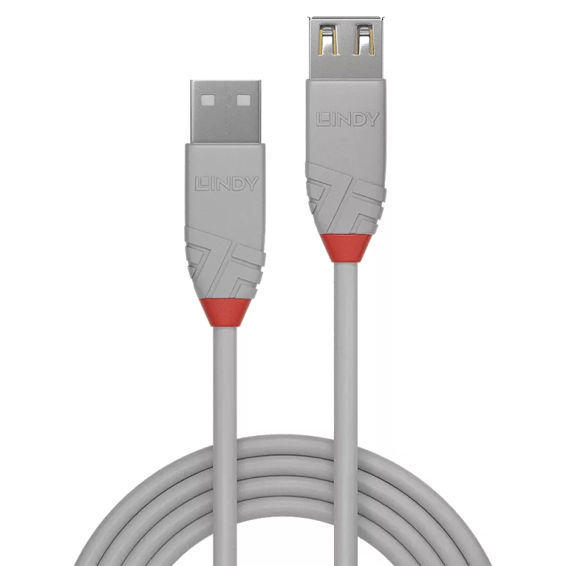 Lindy 1 m USB 2.0 tüüp A pikenduskaabel, Anthra Line, hall
