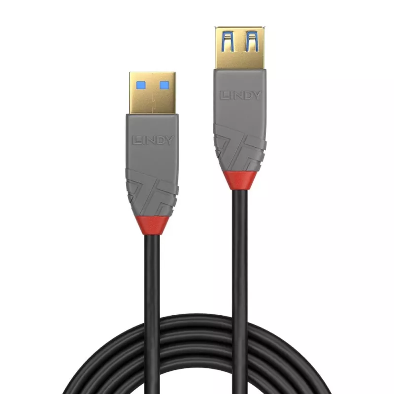 Lindy 1m USB 3.2 Type A pikenduskaabel, 5 Gbps, Anthra Line