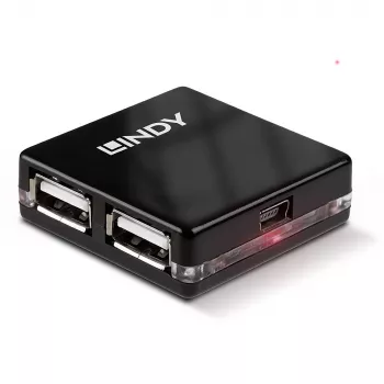 USB-jaotur Lindy 4 Port USB 2.0 Mini Hub