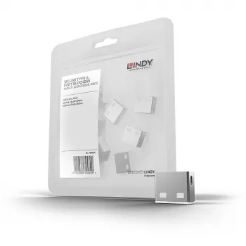 Pordiblokeerija Lindy USB Port Blocker (ilma võtmeta) 10 tk pakendis, valge