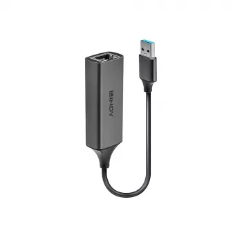 Lindy USB 3.0 Gigabit Ethernet muundur, juhtmega, USB, Ethernet, 5000 Mbit/s, hõbedane