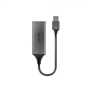 Lindy USB 3.0 Gigabit Ethernet muundur, juhtmega, USB, Ethernet, 5000 Mbit/s, hõbedane
