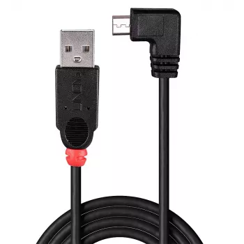 Lindy 0,5 m USB 2.0 kaabel – tüüp A kuni Micro-B, 90-kraadine täisnurk