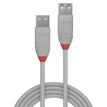Lindy 0,2 m USB 2.0 A-tüüpi pikenduskaabel, Anthra Line, hall