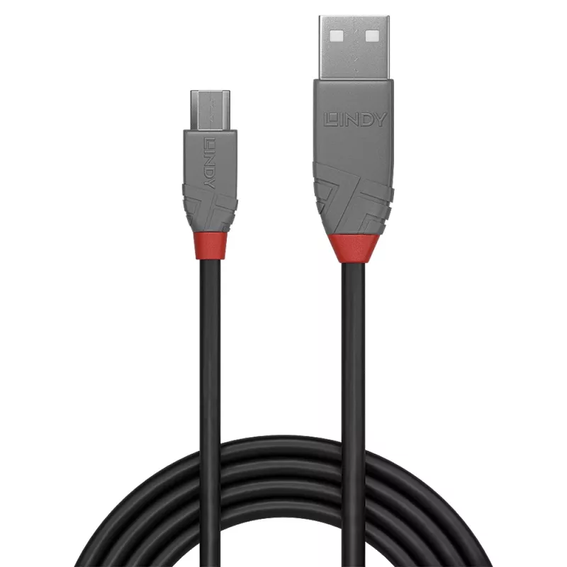 Lindy 0,2 m USB 2.0 Type A to Micro-B kaabel, Anthra Line
