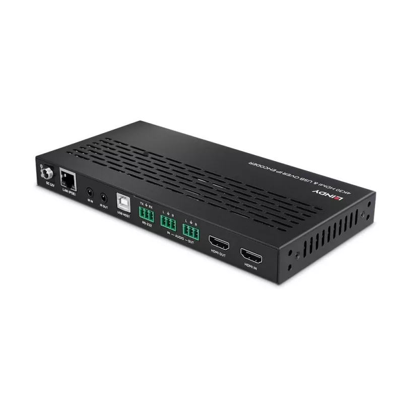 AV-saatja Lindy 4K30 HDMI ja USB IP-süsteemi kohal – kooder 3840 x 2160 pikslit