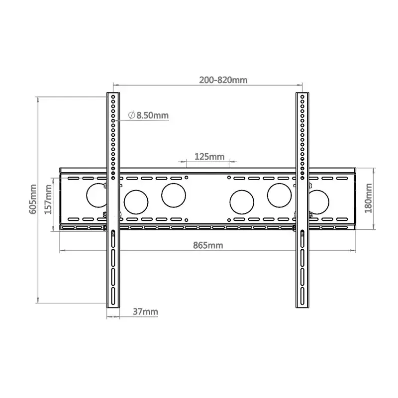 Seinale kinnitatav telerikinnitus Hagor WH 85 T-HD 2,79 m (110 tolli) must