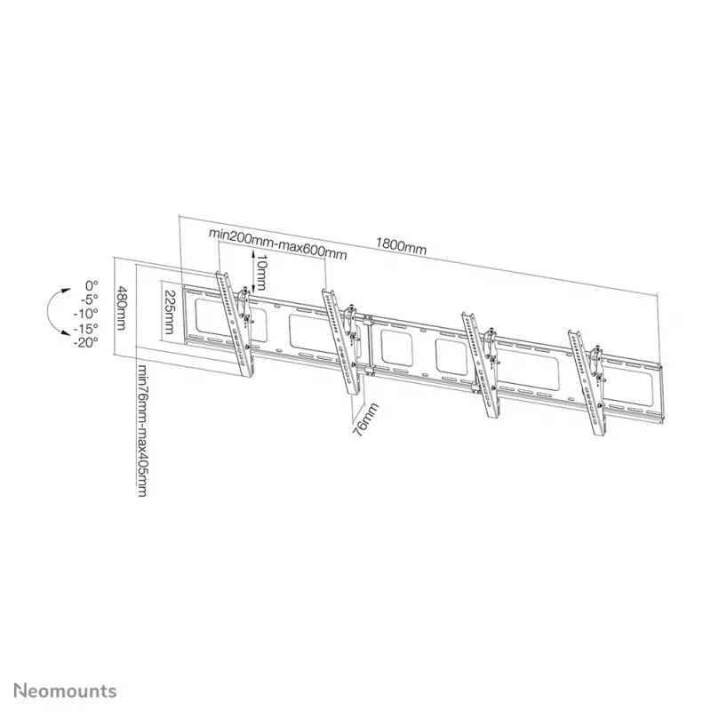 Neomounts NS-WMB200Must Menuboard seinakinnitus 40-52 tolli - kallutatav