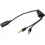 Audio kaabel Microconnect AUDAL 0.4m 2x3.5mm Male to 3.5mm Female Must