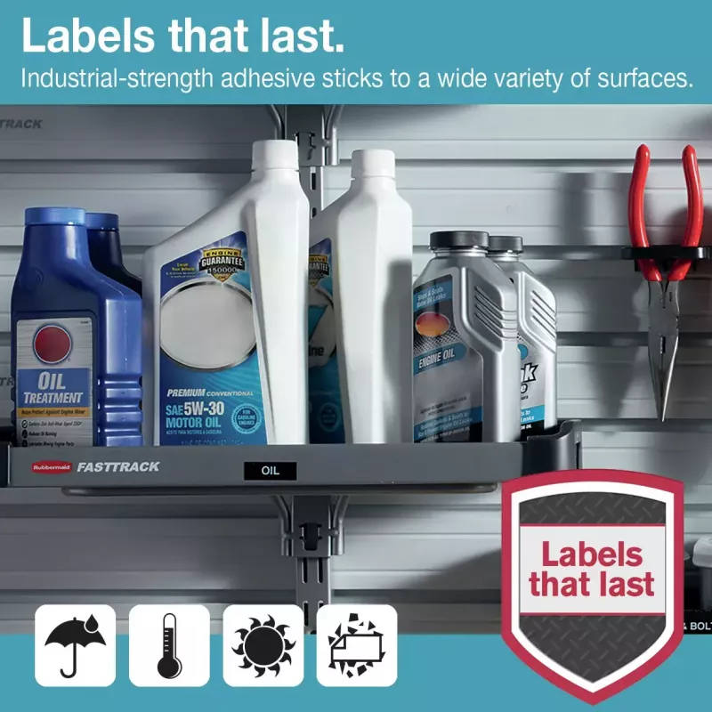 DYMO Authentic D1 Durable Labels | Valge Print on Must Tape | 12 mm x 3 m | Labelling Tape for LabelManager Label Makers