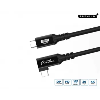 USB-kaabel Microconnect USB3.2CC01-A 1m USB C 20 Gbit/s Must