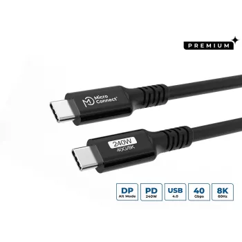 USB-kaabel Microconnect USB4CC2-240W 2 m USB4 Gen 3x2 40 Gbit/s Must