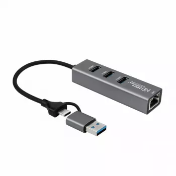 Microconnect USBHUB-RJ45-2IN1 liidesejaotur USB 3.2 Gen 1 (3.1 Gen 1) Type-A 5000 Mbit/s Must