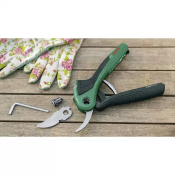 Bosch EasyPrune möödaviik-oksalõikur, roostevabast terasest tera, 2,5 cm lõikevõime, laetav 5,4 Wh aku, turvalukk