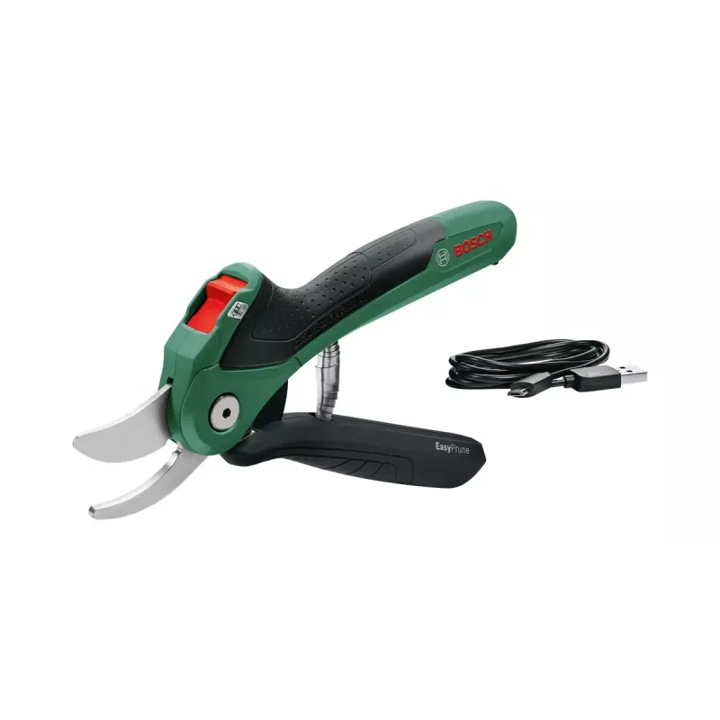 Bosch EasyPrune möödaviik-oksalõikur, roostevabast terasest tera, 2,5 cm lõikevõime, laetav 5,4 Wh aku, turvalukk