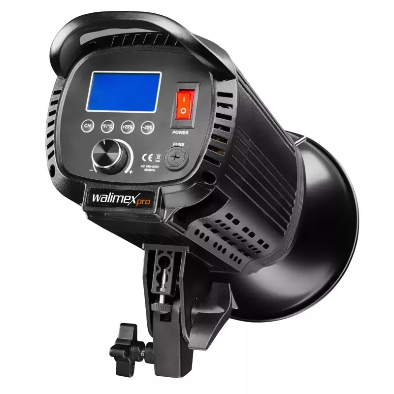 Stuudio LED-valgusti Walimex Niova 100 W, 1 LED-pirn, must metallist/plastist korpus, LCD, 220-240V 50Hz