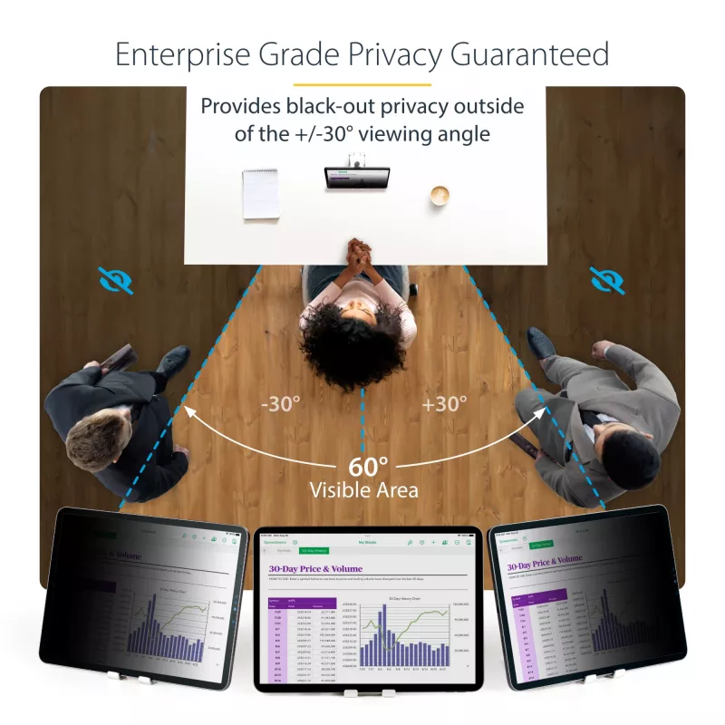 StarTech.com 4-suunaline privaatsusfilter 11-tollisele iPad Pro-le, portree- ja maastikupidis, puutetundlik, +/- 30° vaateväli, blokeerib kuni 51% sinist valgust, peegeldusvastane