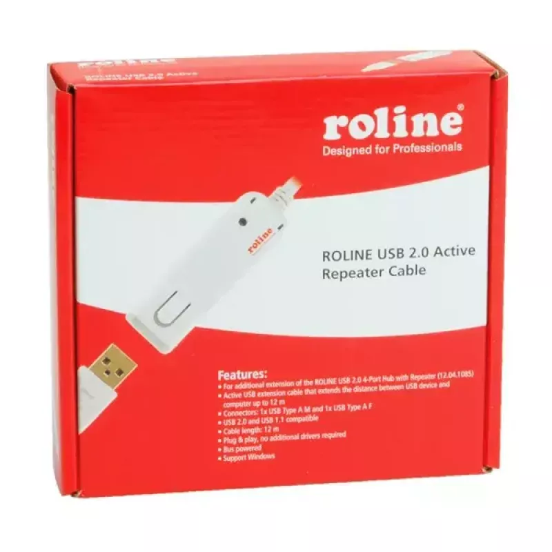 USB 2.0 aktiivne pikenduskaabel ROLINE 12.04.1085 12 m