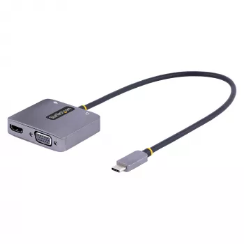 StarTech.com USB C Video Adapter, USB C to HDMI VGA Multiport Adapter, 3.5mm Audio, 4K 60Hz HDR, 100W PD Pass-Through, Thunderbolt 3/4 Ühilduv - USB C Display Travel Adapter